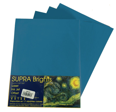Papel Azul Cielo Carta C/100 75 Gr Supra