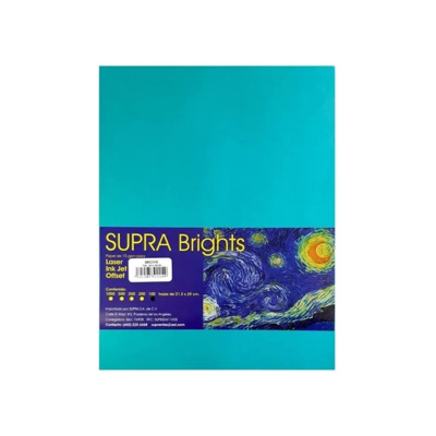 Papel Azul Agua Carta C/100 75 Gr Supra