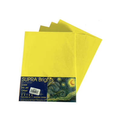 Papel Amarillo Neon Carta C/100 75 Gr Supra