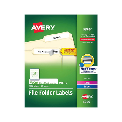 Etiqueta P/Impresora P/Folder 5366 C/1500 Avery