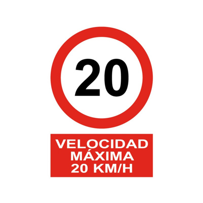 Señalizacion Velocidad Maxima 20 km/h ###