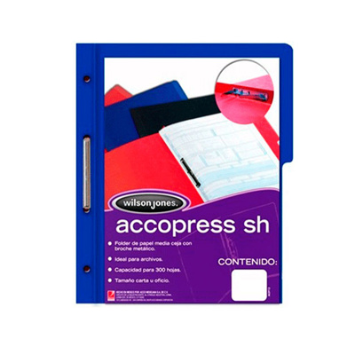 Folder C/Broche Accopress 1/2 Ceja Carta  Azul