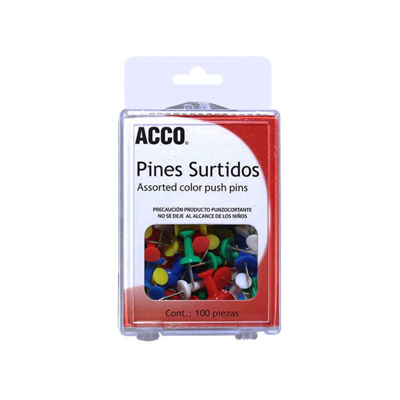 Chinches C/100 Plastico Colores  Push Pin