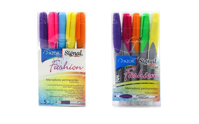 Marcador Signal Fashion Pastels Fino C/6 Colores
