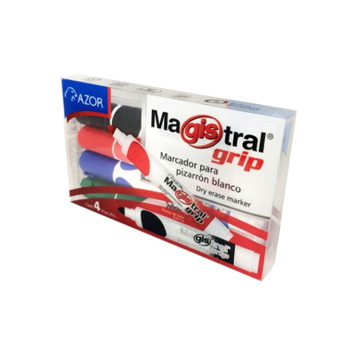 Marcador p/Pizarron Magistral Grip c/4 colores